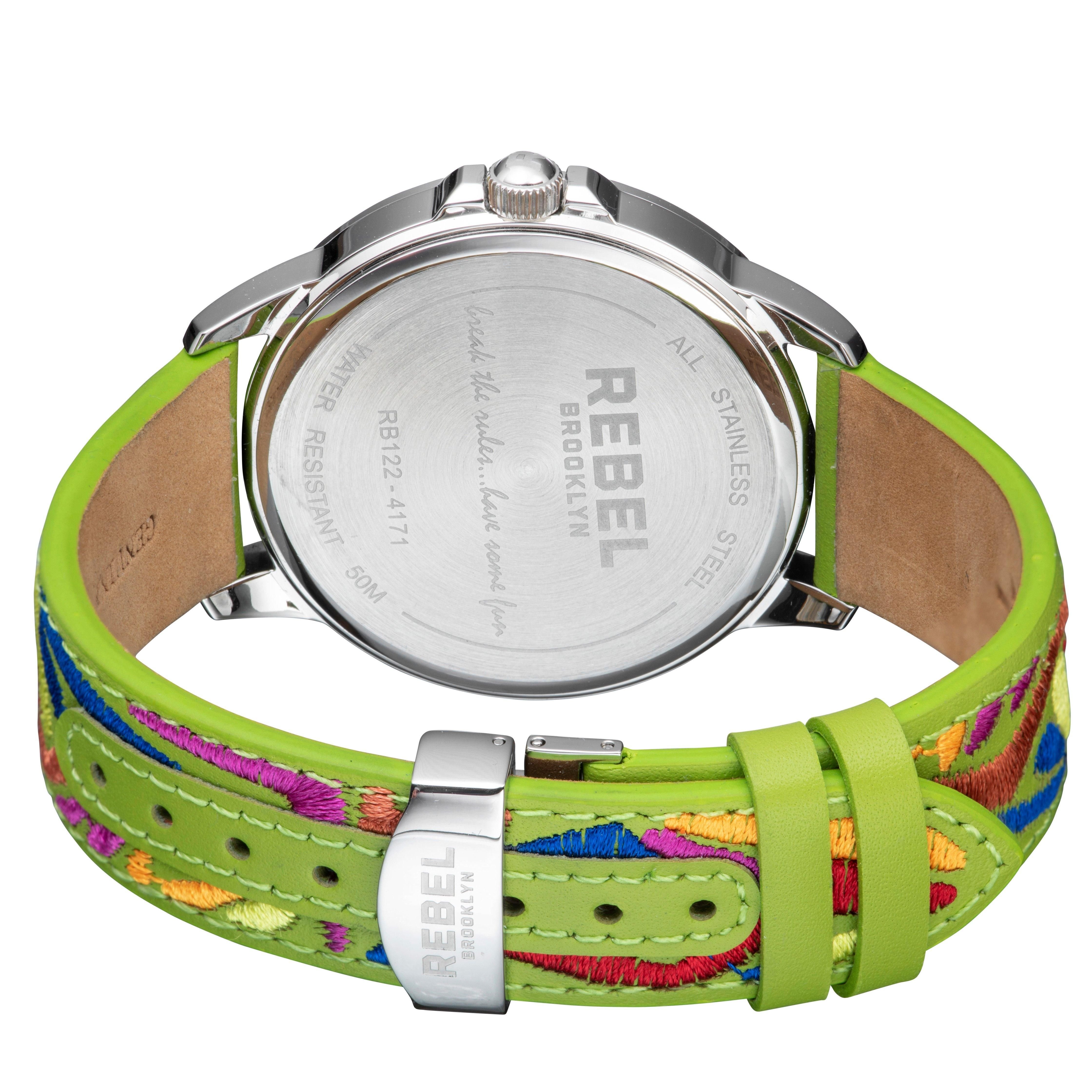 Rebel Rebel Women's Dumbo Lime Green Dial Leather Watch - 2