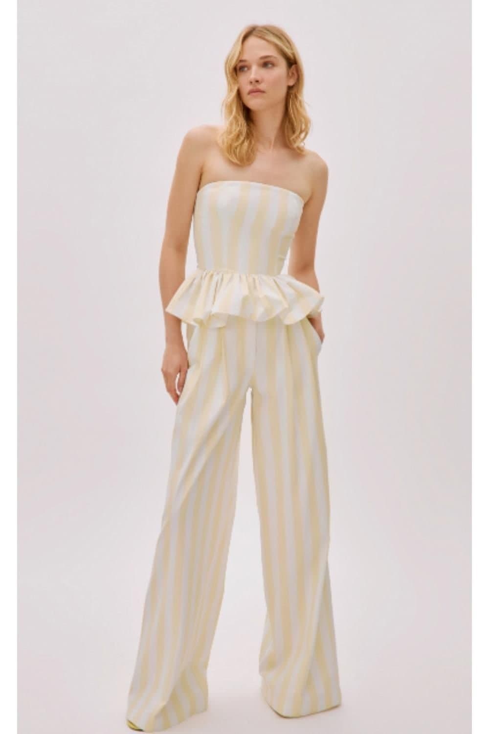 Labeca Labeca Women's Eclipse Cotton Striped Pants in Yellow