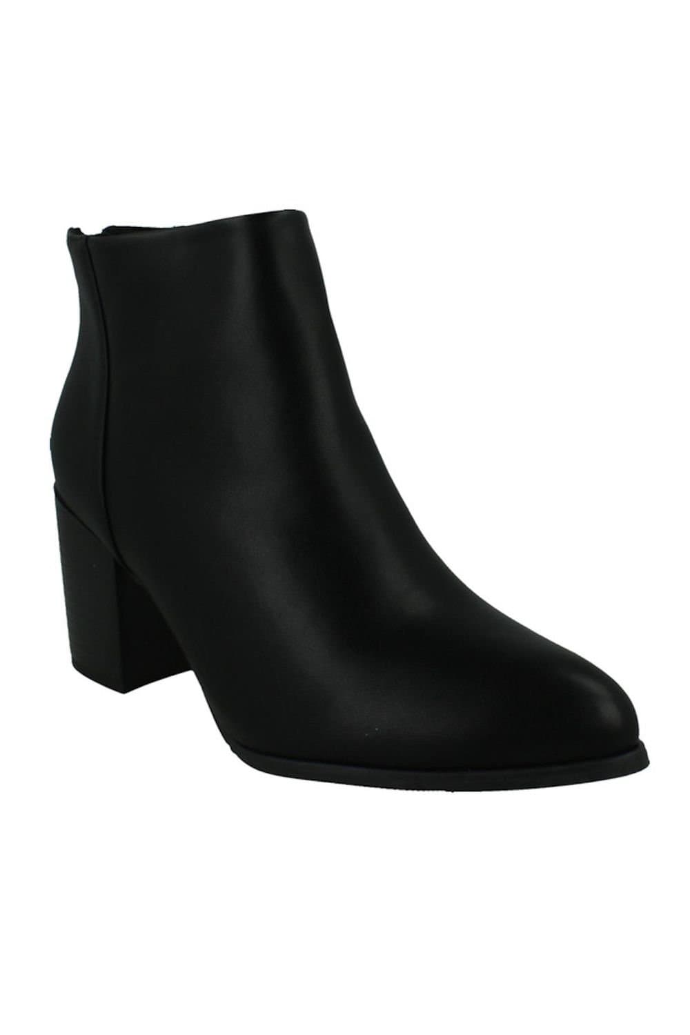 Down To Earth Down To Earth Black Faux Leather Ankle Boots