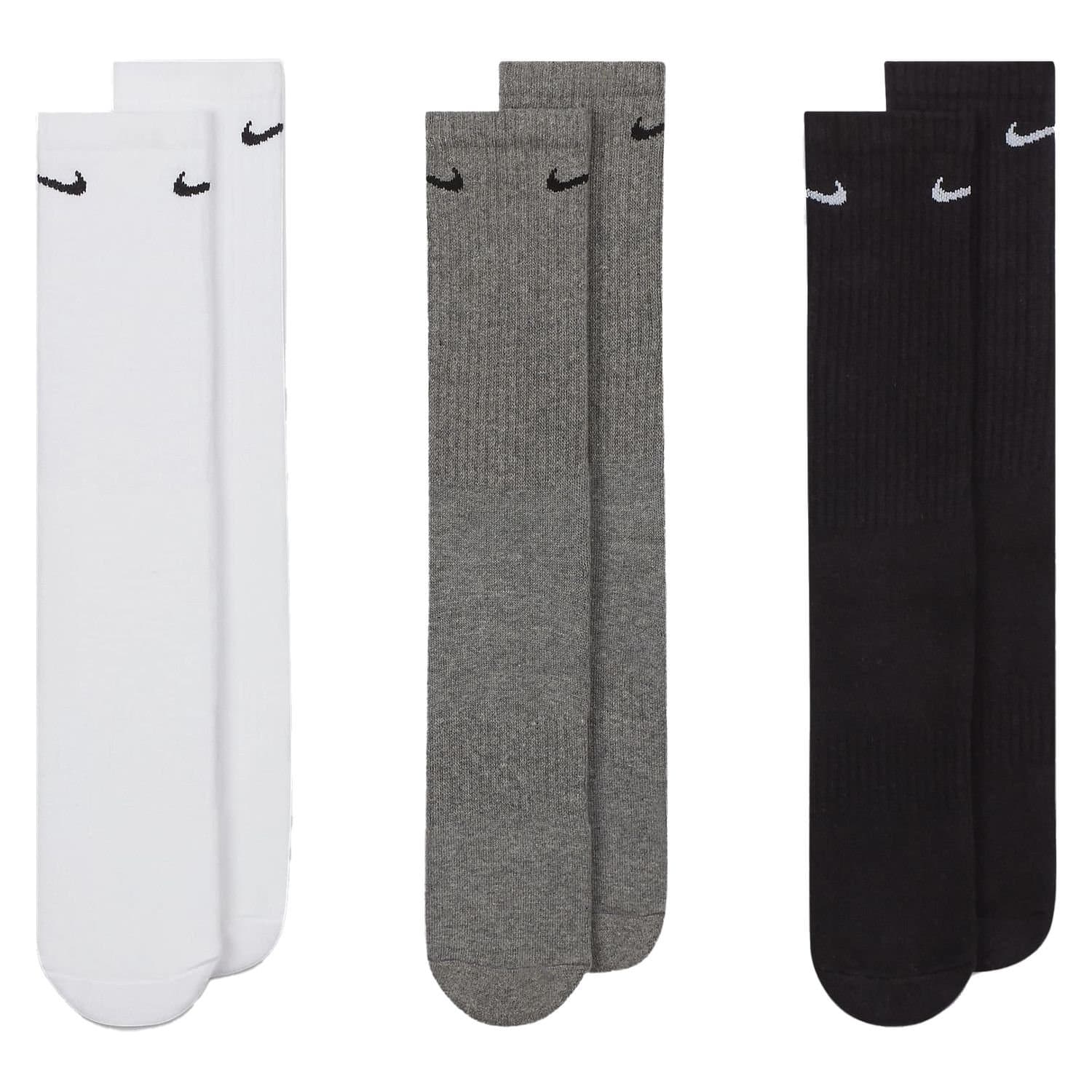 Nike Nike Men's Cushioned Everyday Boot Socks (Pack of 3) in White