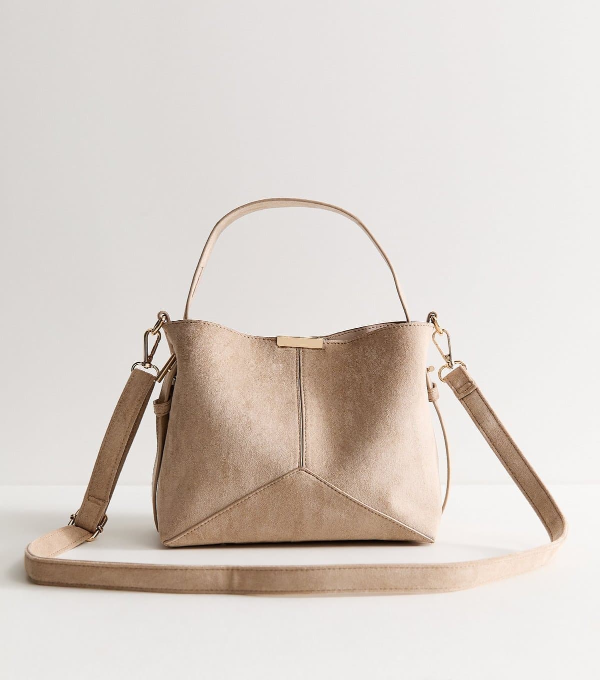 New Look Mink Faux Suede Bucket Bag Vegan New Look