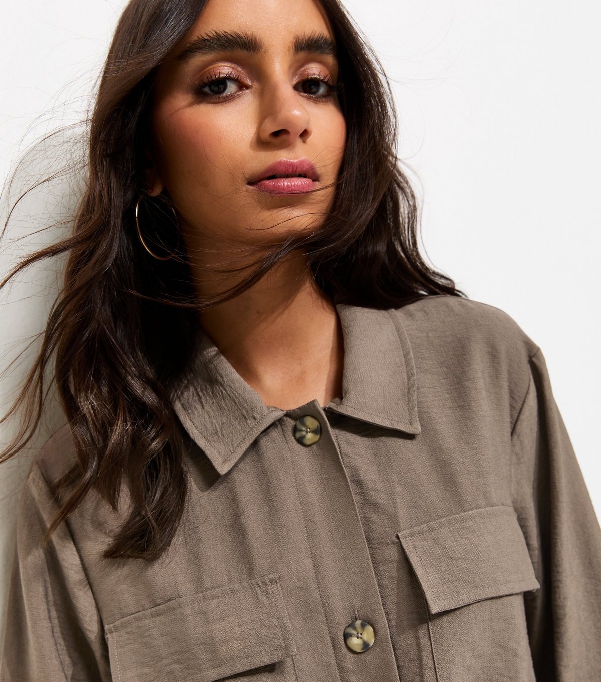 New Look Women's Brown Flap Pocket Shirt New Look - 2