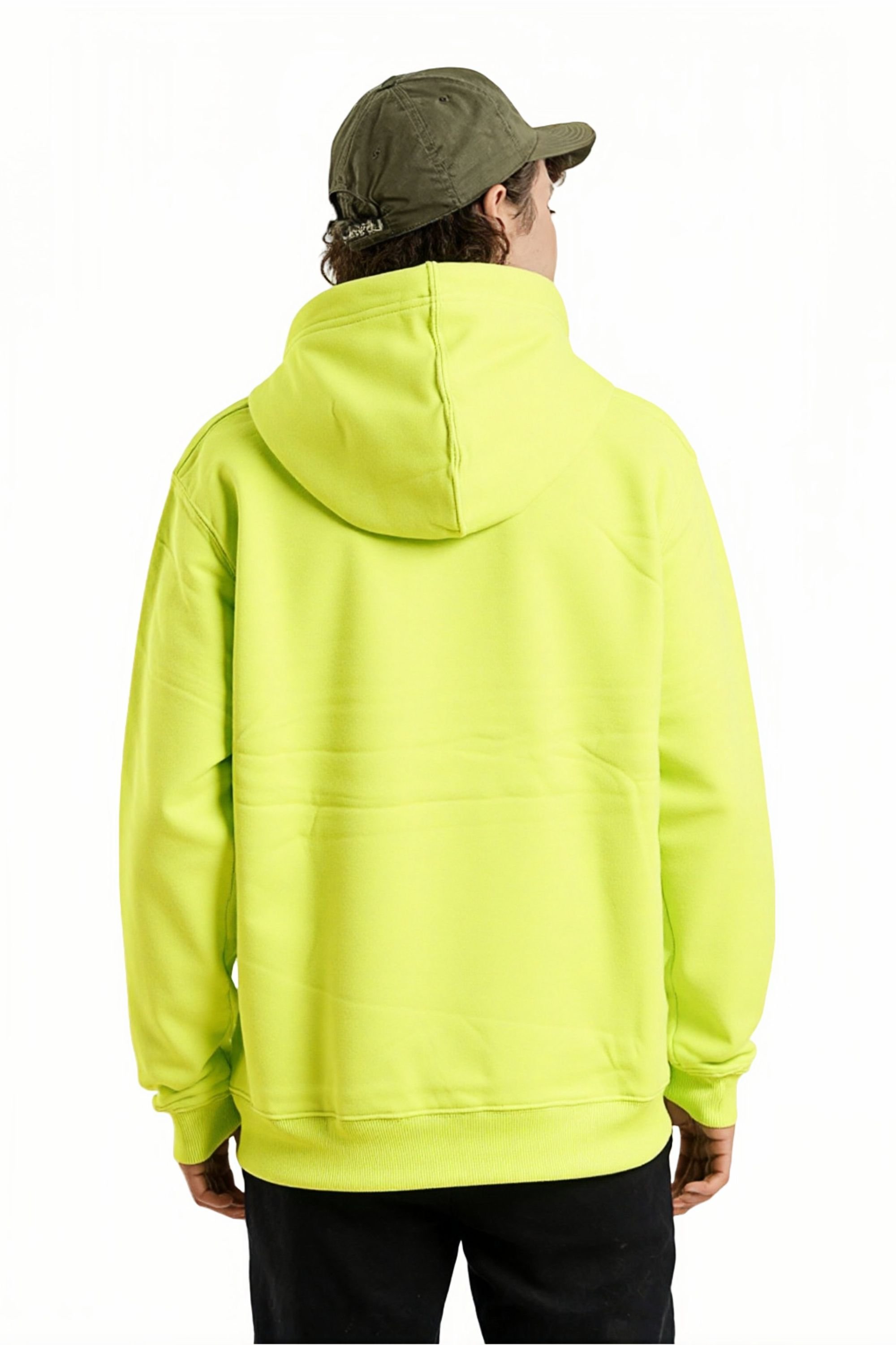 SweetLook SweetLook Men's Plain Full Zip Up Polyester Hoodies for Men Uk in Bright Yellow - 2