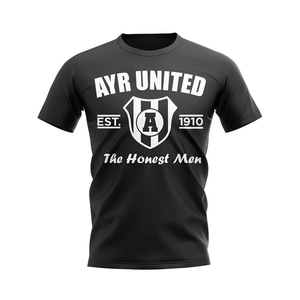 Ayr United Ayr United Men's Mens Established Football T-Shirt in Black