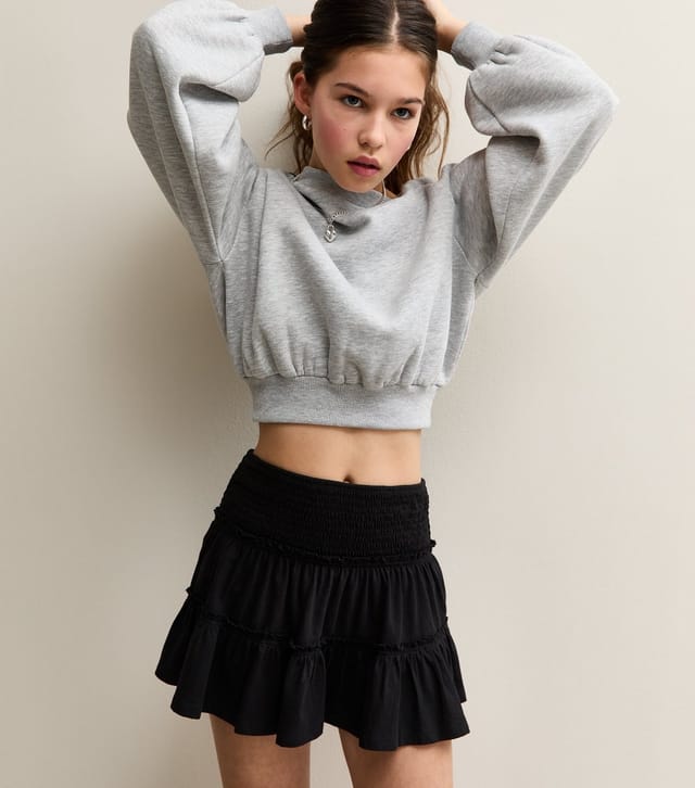 New Look Girls' Black Ruffled Jersey Skort New Look - 2