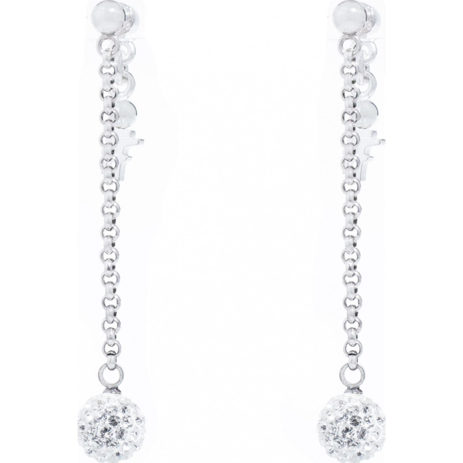 Folli Follie Folli Follie Silver Crystal Drop Earrings