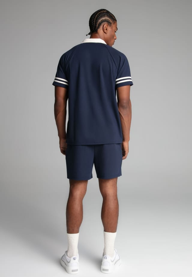 SikSilk SikSilk Men's Beige Retro Shorts in Navy - 3