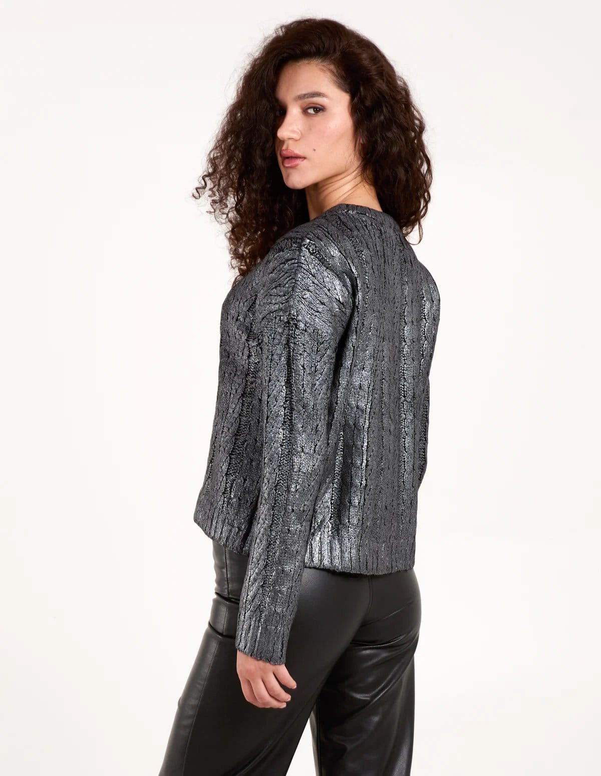 Blue Vanilla Metallic Printed Cable Jumper - 4