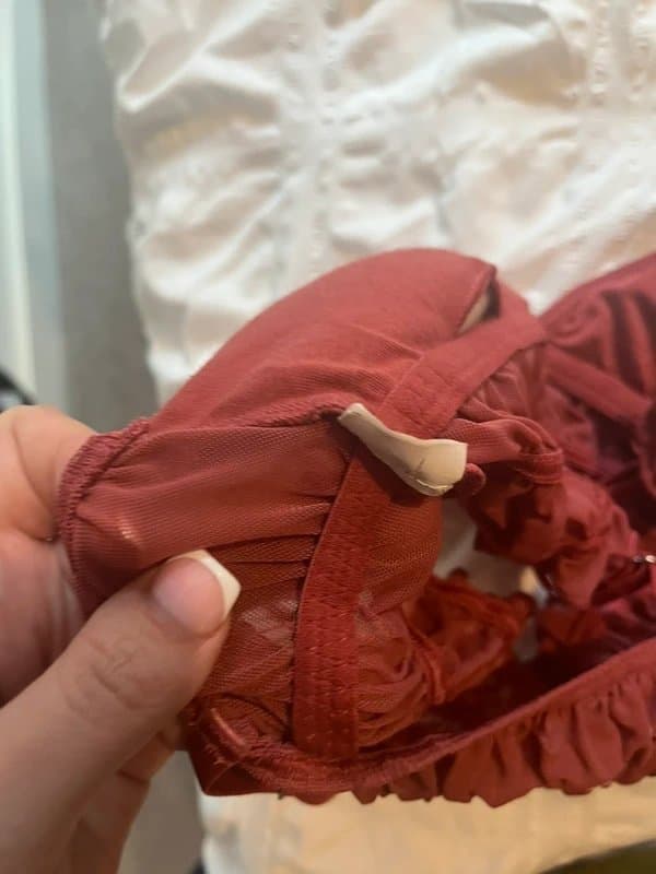 ASOS Red heart ruched bralette