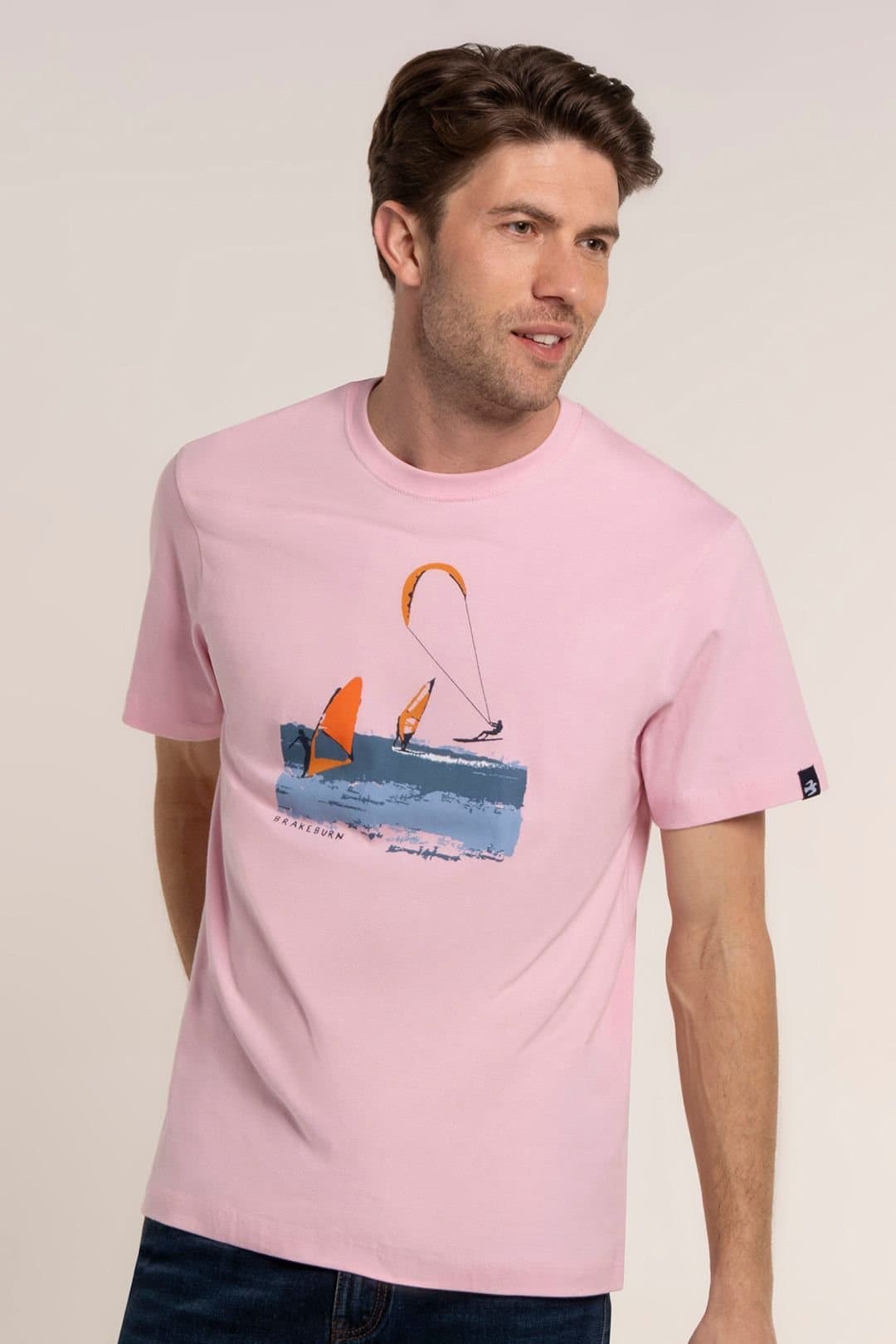 Brakeburn Brakeburn Men's POPPLETON T-SHIRT in Pink