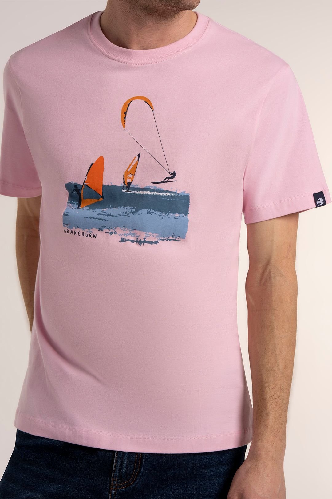 Brakeburn Brakeburn Men's POPPLETON T-SHIRT in Pink - 3