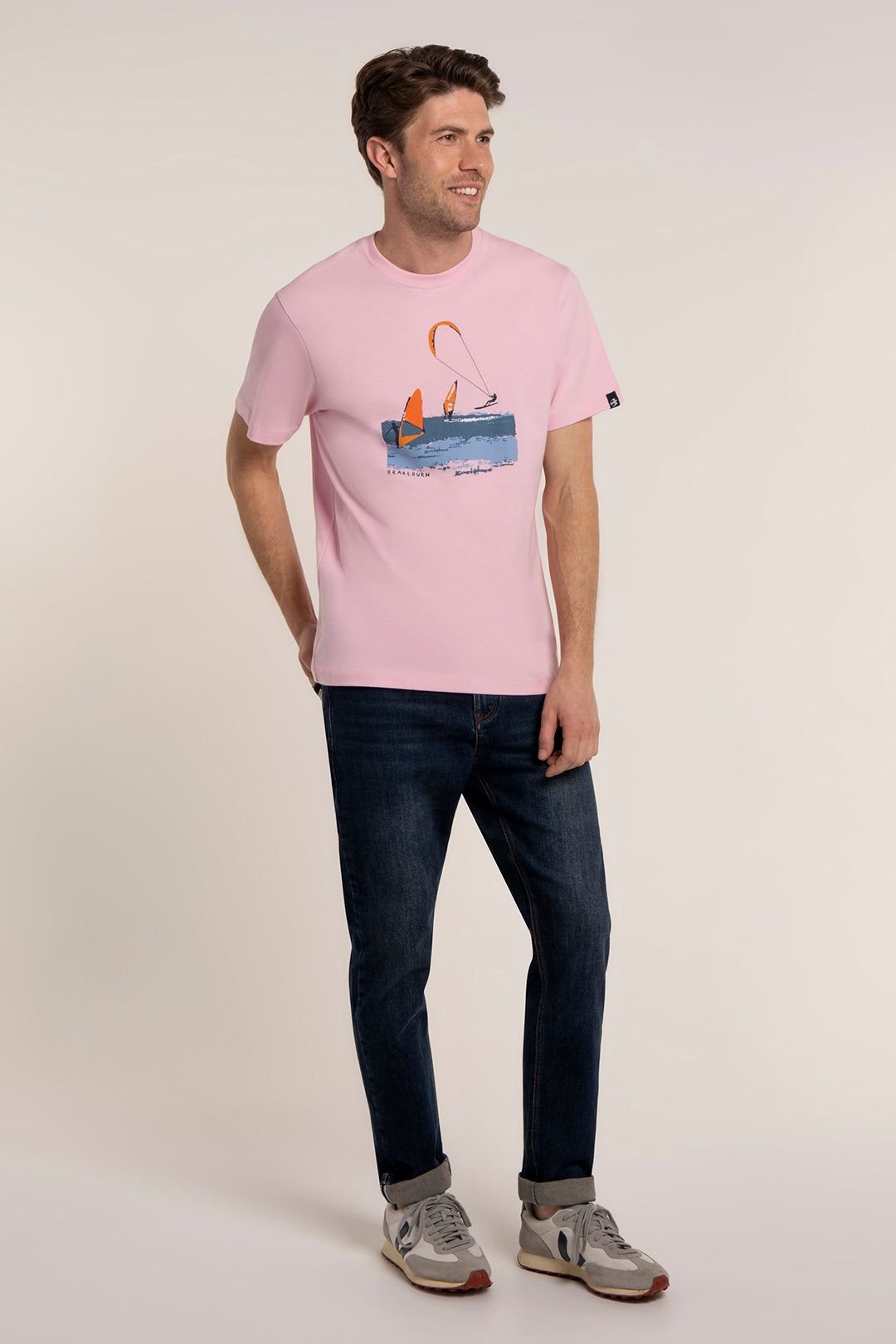 Brakeburn Brakeburn Men's POPPLETON T-SHIRT in Pink - 4