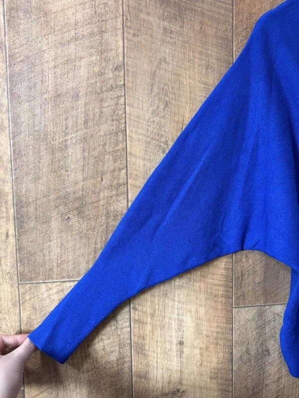 Mc Lorene MC Lorene royal blue sequin Angel batwing jumper one size oversized
