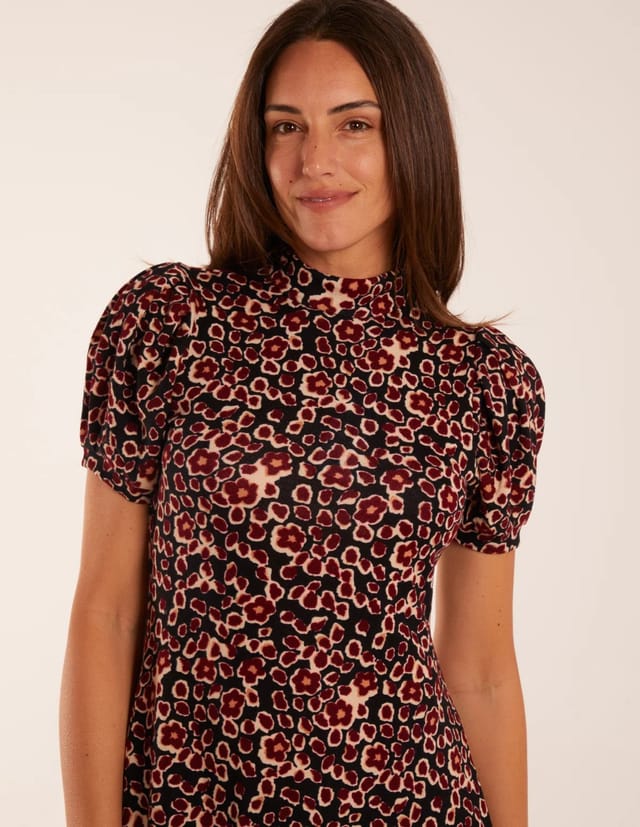 Blue Vanilla Floral Animal Smock Mini Dress - 3