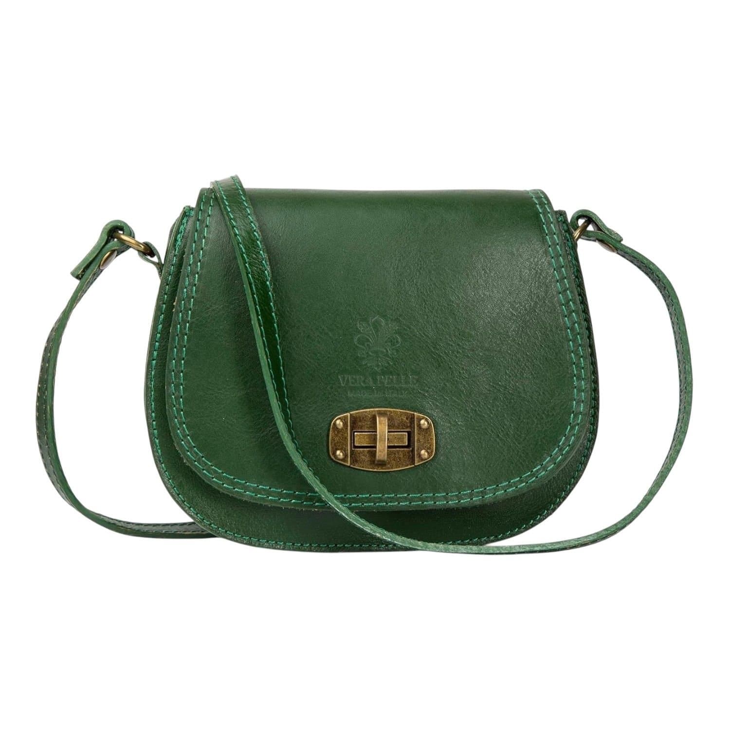 Woodland Leathers Woodland Leathers Women's Women's Italian Leather Crossbody Bag in Green