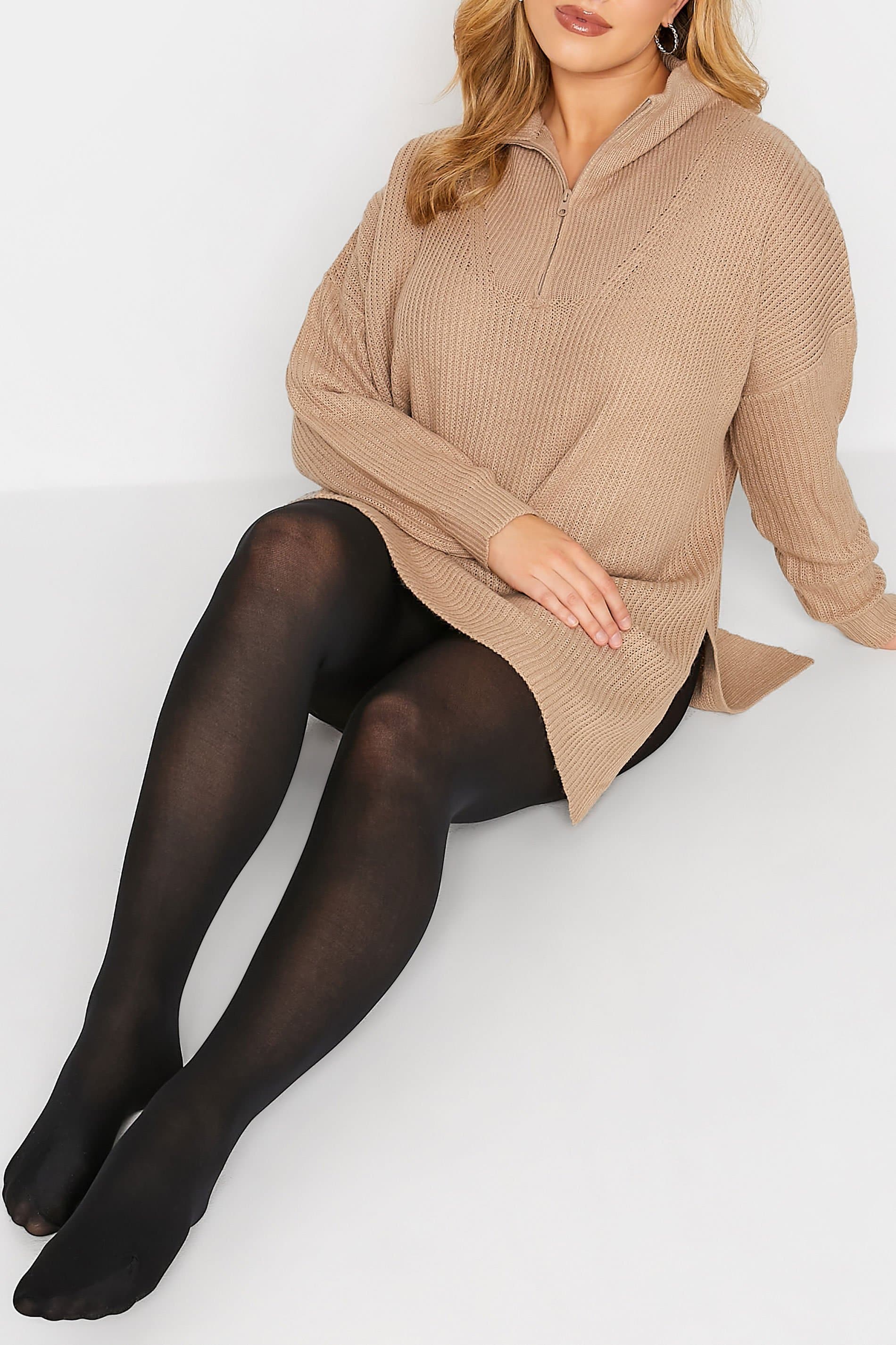 Yours Black 50 Denier Velvet Touch Tights