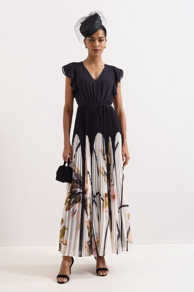 Phase Eight Phase Eight Women's Pleated Romance Maxi Dress in Black - 1