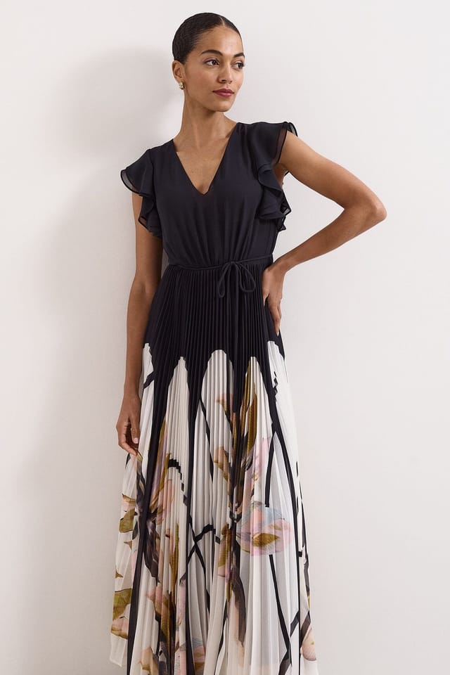 Phase Eight Phase Eight Women's Pleated Romance Maxi Dress in Black - 2