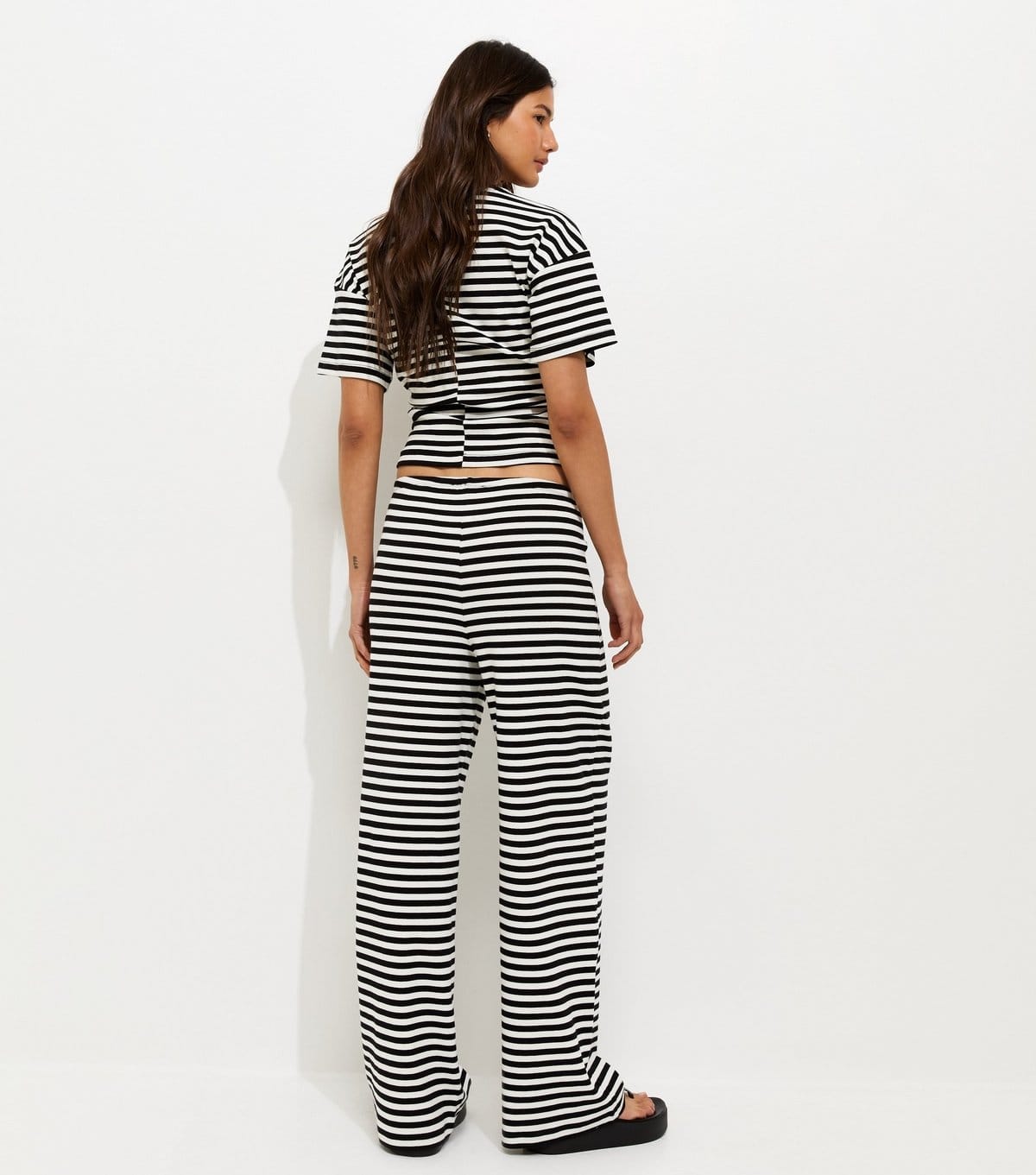 New Look Women's Black Striped Wide Leg Trousers New Look - 4