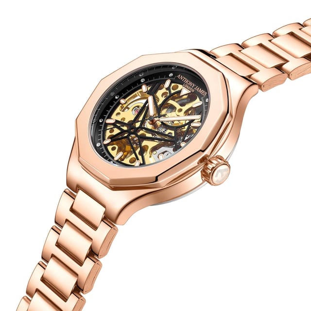 Anthony James Anthony James Men's Hand Assembled Limited Edition Sports Skeleton Watch in Rose - 3