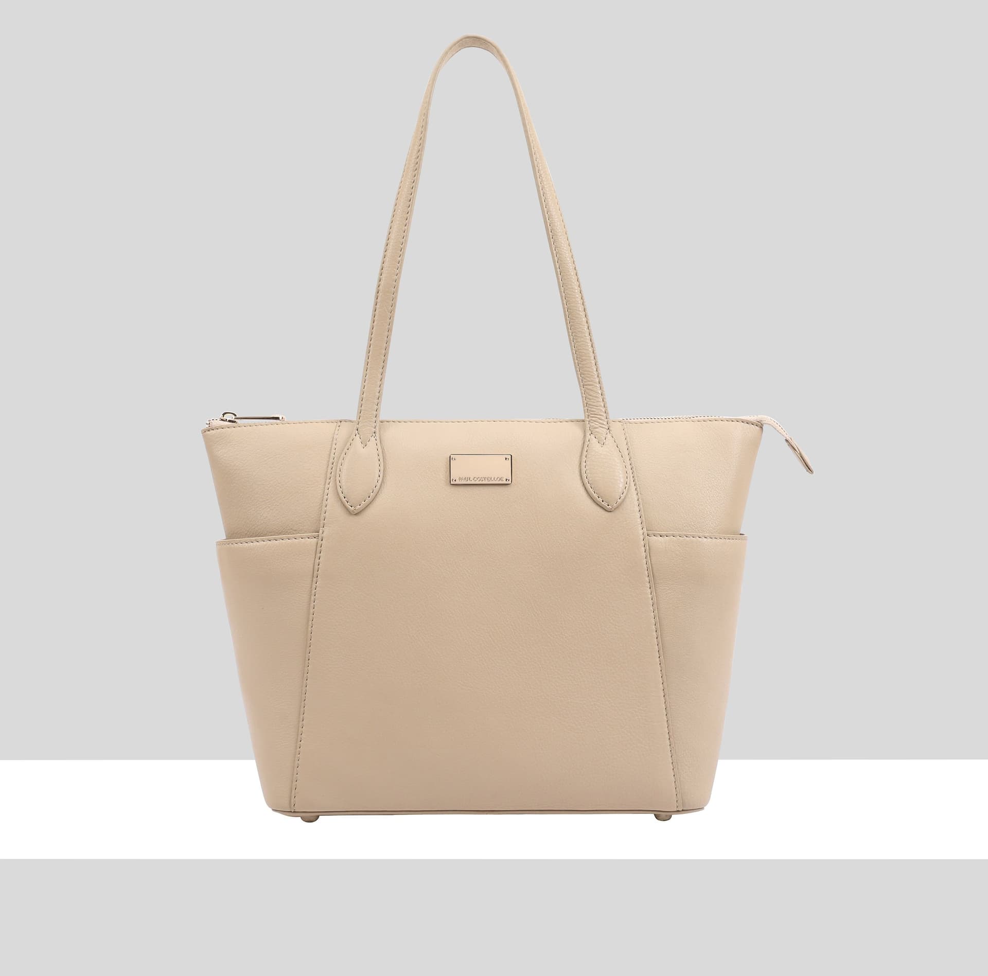 Paul Costelloe Paul Costelloe Women's Morava Leather Tote/Shoulder Bag in Beige
