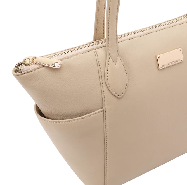 Paul Costelloe Paul Costelloe Women's Morava Leather Tote/Shoulder Bag in Beige - 3