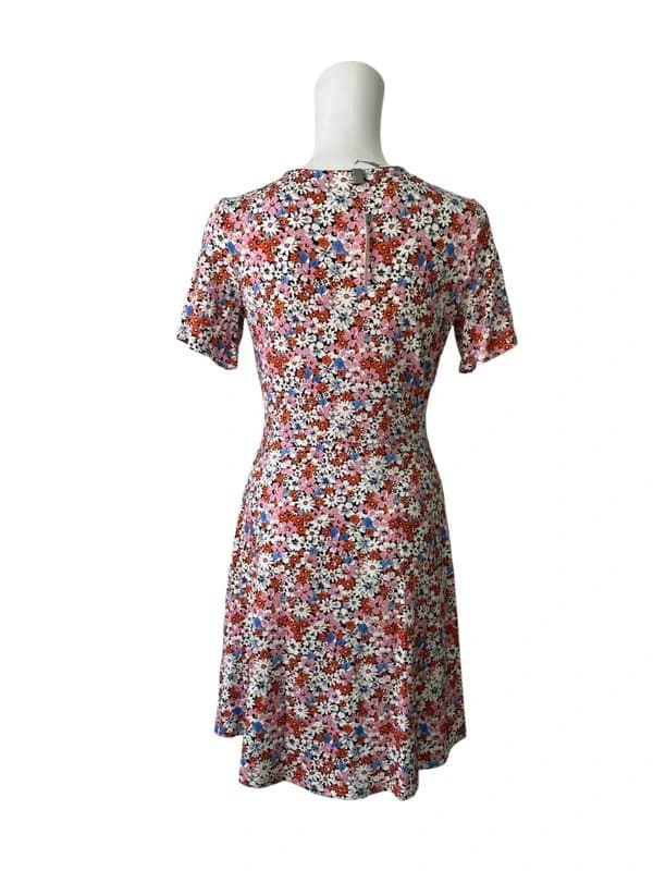 ASOS Asos Fit & Flare Dress Size 10 Pink Mix Floral Womens NEW Button Up EU38 RRP £34