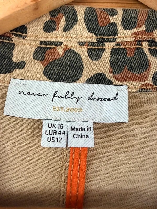 Never Fully Dressed Never Fully Dressed Leopard Denim Trench Coat - 1