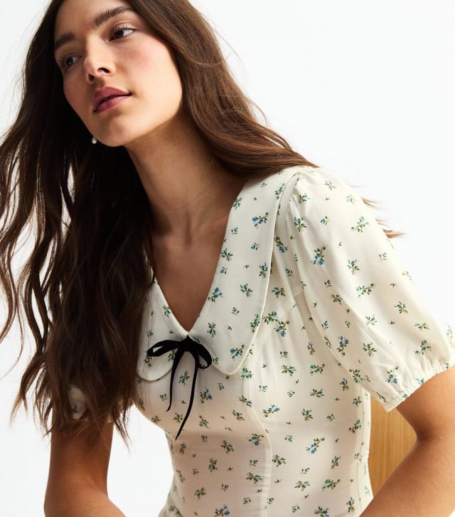 New Look Women's Cream Floral Print Mini Dress New Look - 2