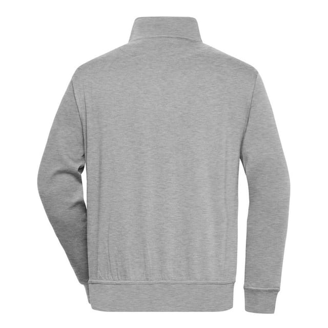 James and Nicholson James and Nicholson Men's Workwear Quarter Zip Sweatshirt in Grey - 2