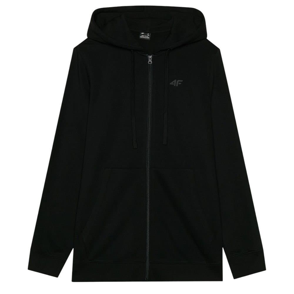 4F 4F Men's WMM00TSWSM1768 Full Zip Hoodie in Black