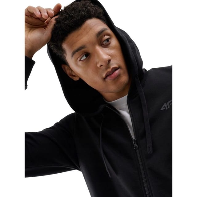 4F 4F Men's WMM00TSWSM1768 Full Zip Hoodie in Black - 3