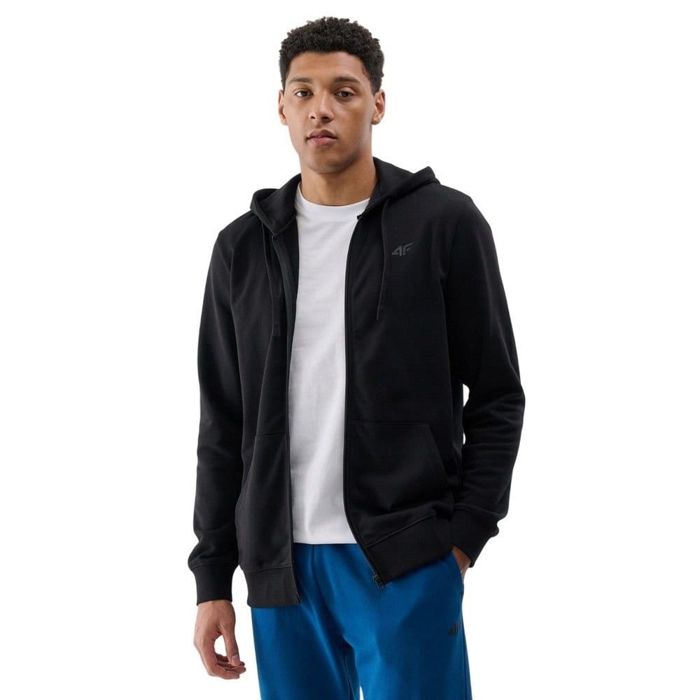 4F 4F Men's WMM00TSWSM1768 Full Zip Hoodie in Black - 4
