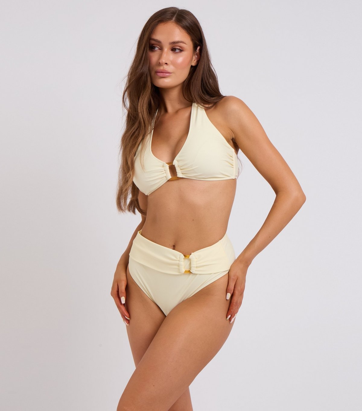 Urban Bliss Women's Light Yellow Ring Detail High Waisted Bikini Bottoms Urban Bliss New Look - 2