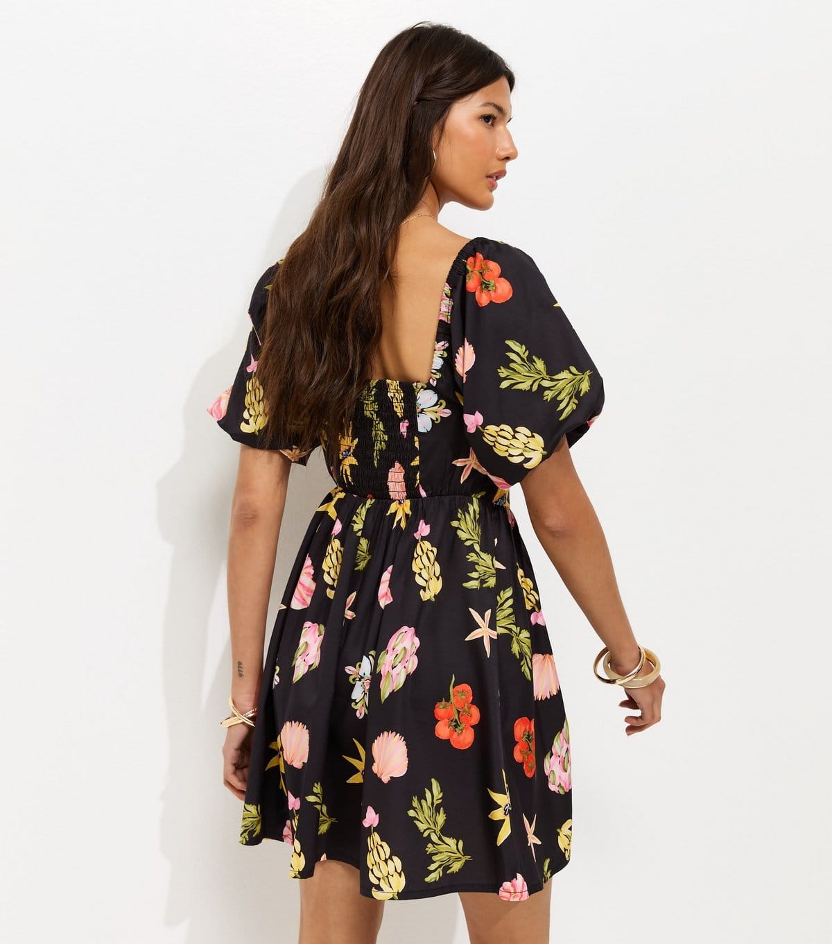 New Look Women's Black Tomato Print Puff Sleeve Mini Dress New Look - 4