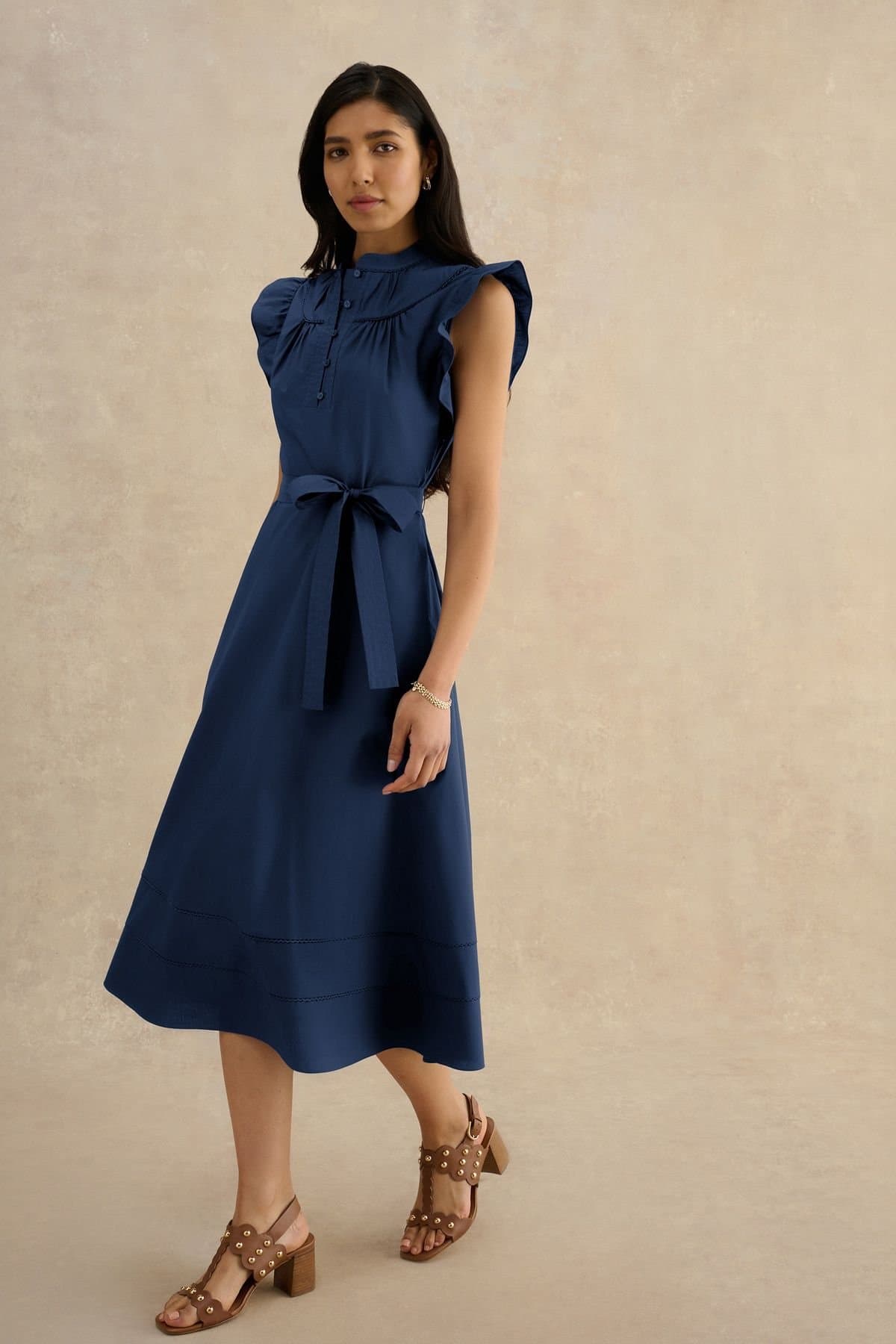 Hobbs London Hobbs London Women's Karina Tie-Waist Dress in Dark Navy