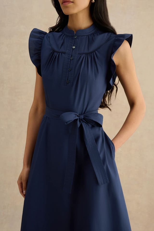 Hobbs London Hobbs London Women's Karina Tie-Waist Dress in Dark Navy - 3