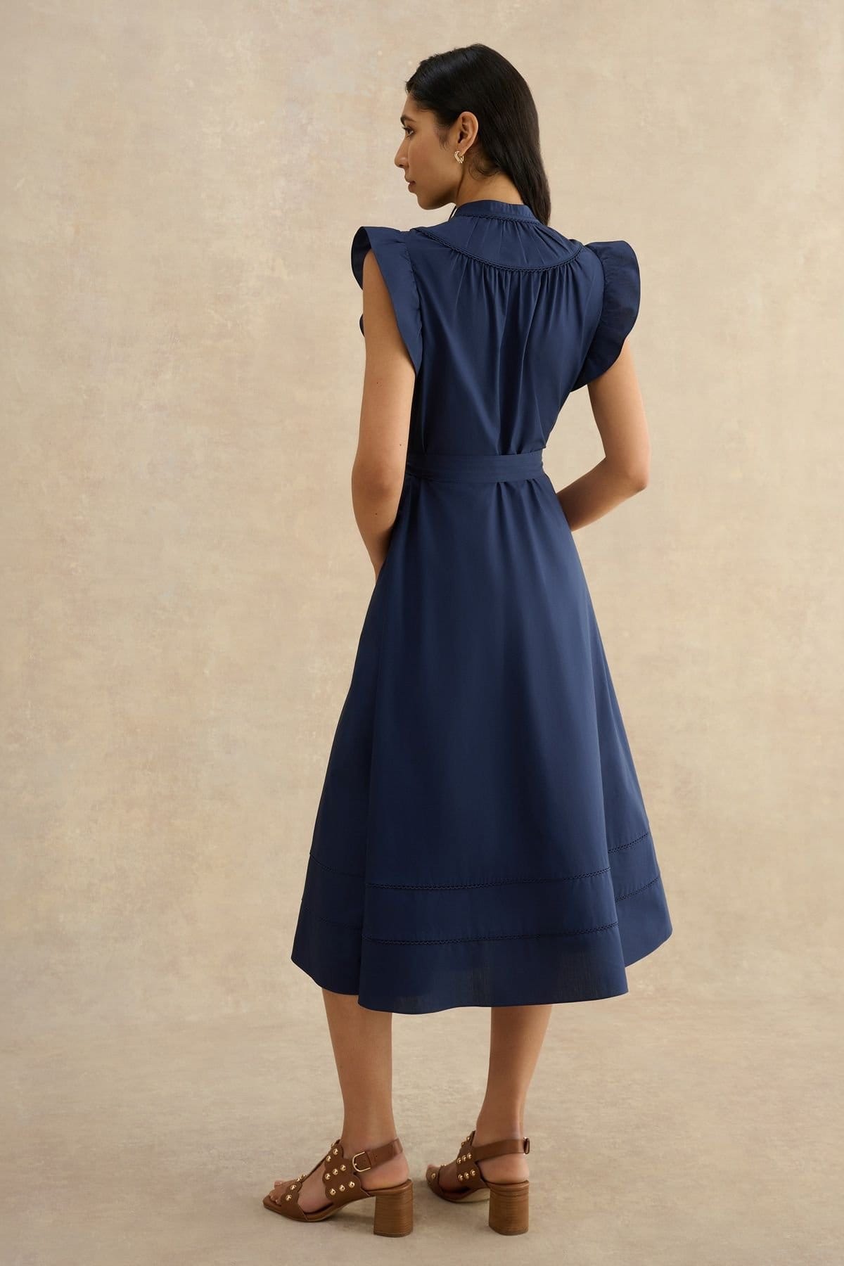 Hobbs London Hobbs London Women's Karina Tie-Waist Dress in Dark Navy - 4