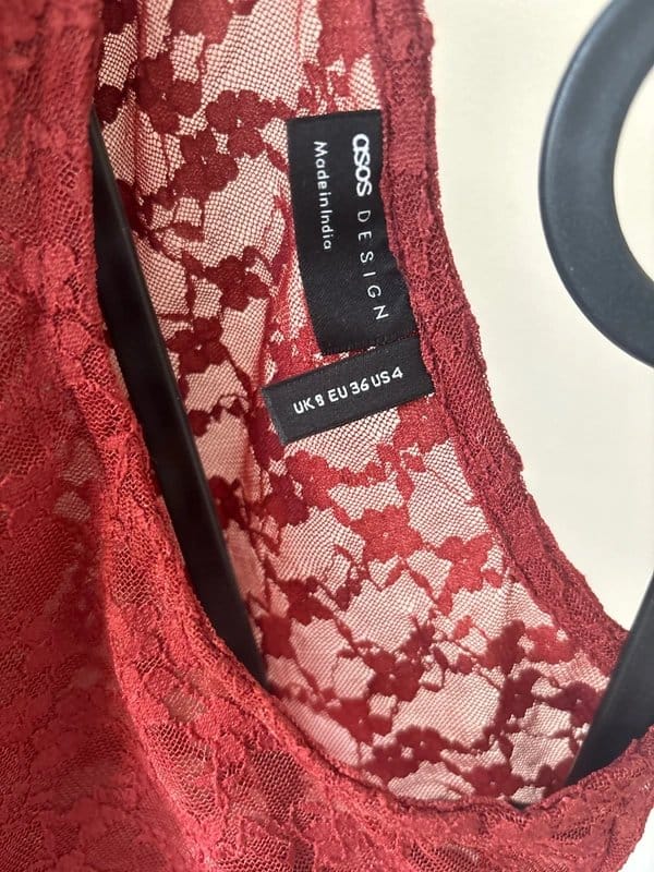 Asos Red Lace Top