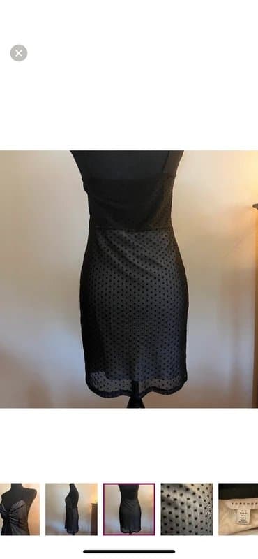 Topshop Topshop Sheer Black Cami Dress with Black Velvet Stars