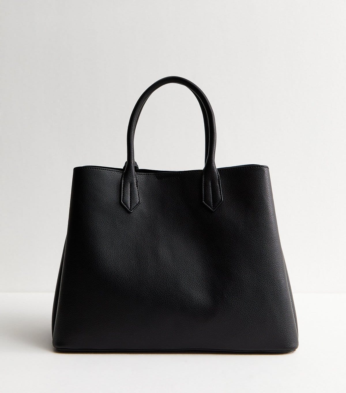 New Look Black Faux Leather Triple Compartment Tote Bag New Look - 4