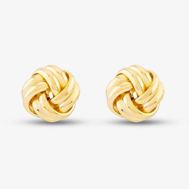 T.H.Baker T.H.Baker Women's 9ct Yellow Gold Double Knot Stud Earrings 1.55.6219 - 3