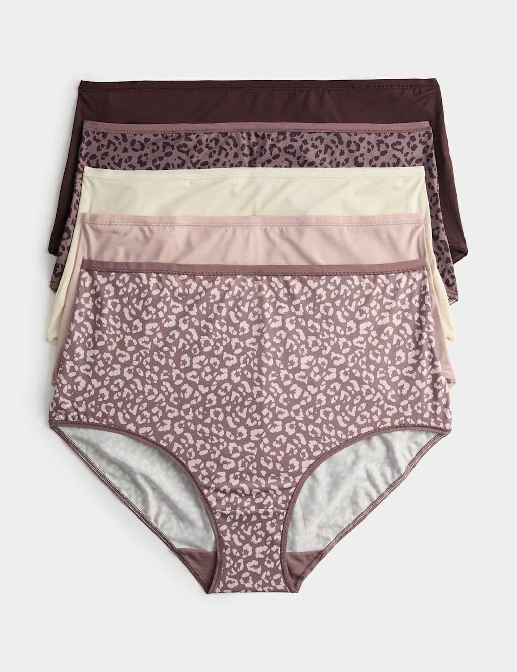 Marks & Spencer M&S 5pk Microfibre Full Briefs Brown Mix