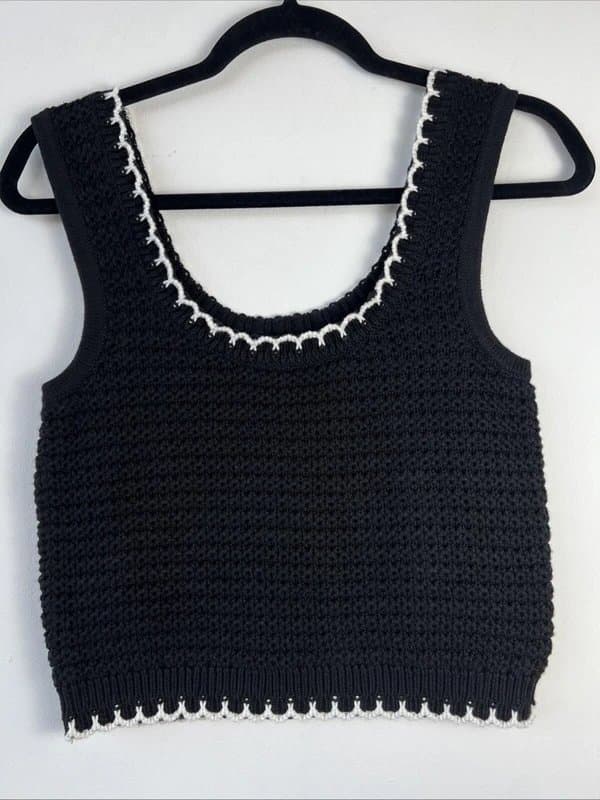 New Look New look - knit blanket vest - size 12 - black / white