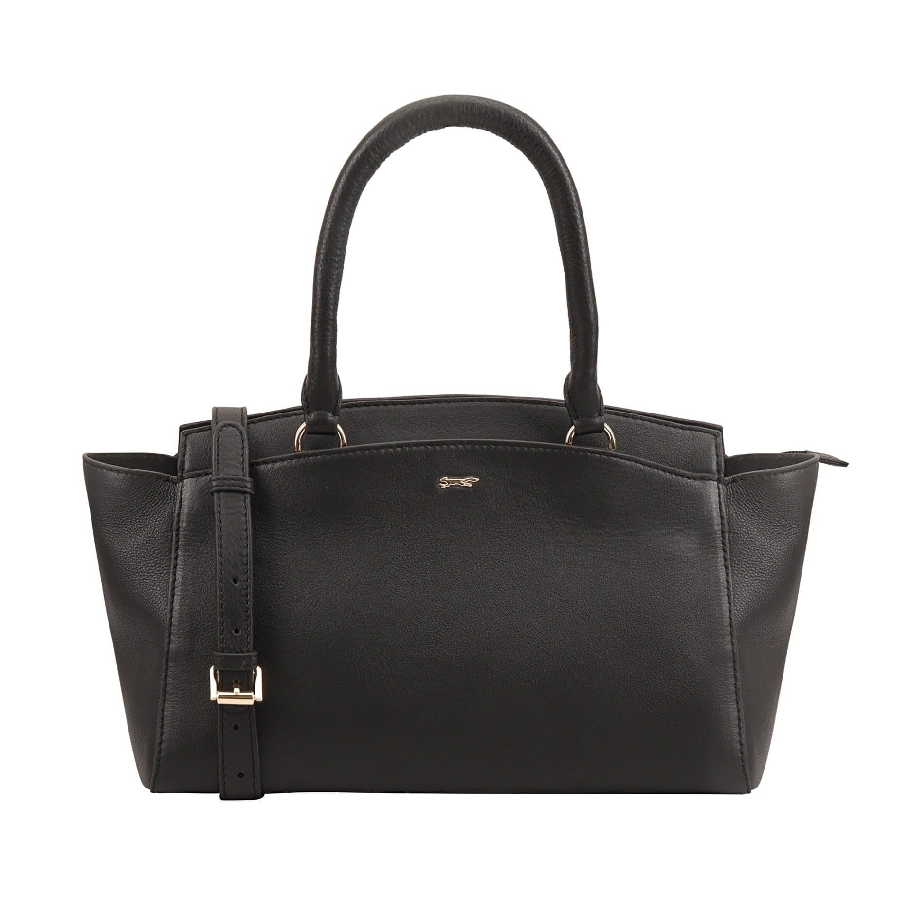 Paul Costelloe Paul Costelloe Women's Clarkson Leather Shoulder Bag in Jet Black