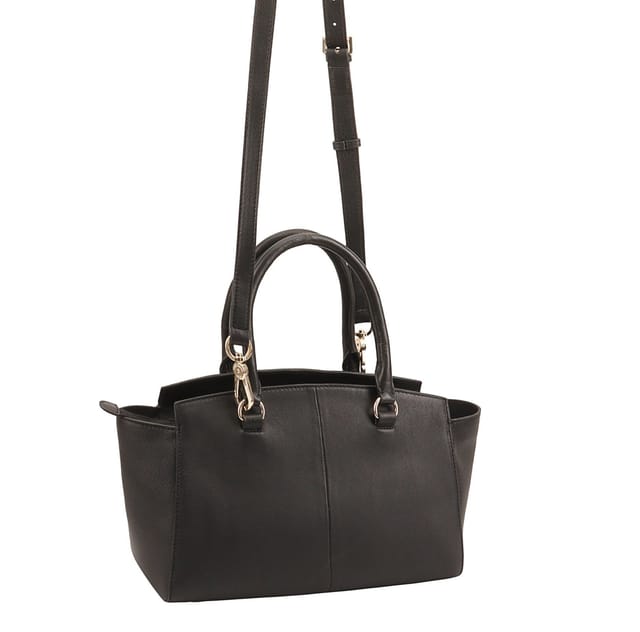 Paul Costelloe Paul Costelloe Women's Clarkson Leather Shoulder Bag in Jet Black - 2