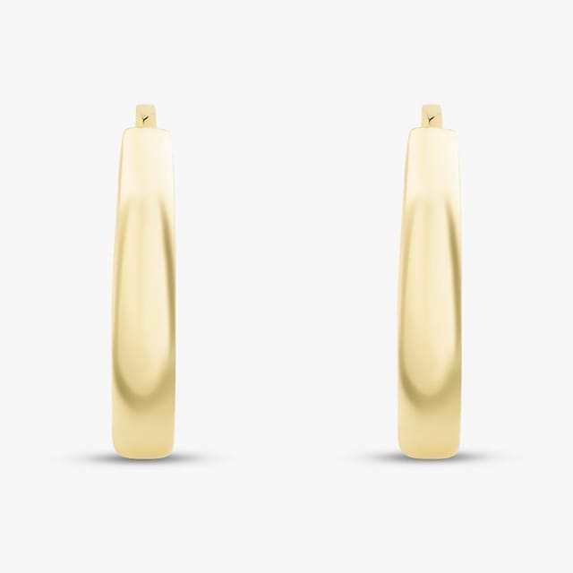 T.H.Baker T.H.Baker Women's 9ct Yellow Gold Tube Huggy Hoop Creole Earrings 1.59.1779 - 2