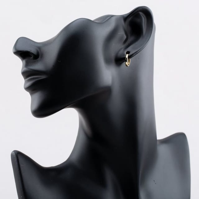 T.H.Baker T.H.Baker Women's 9ct Yellow Gold Tube Huggy Hoop Creole Earrings 1.59.1779 - 3