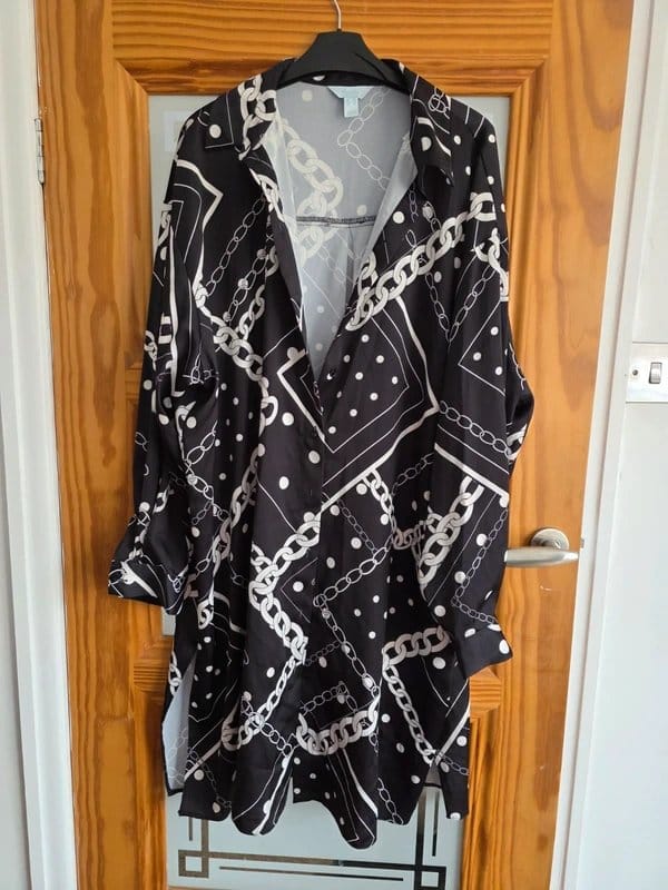 New Look Black and White Chain Print Pyjamas