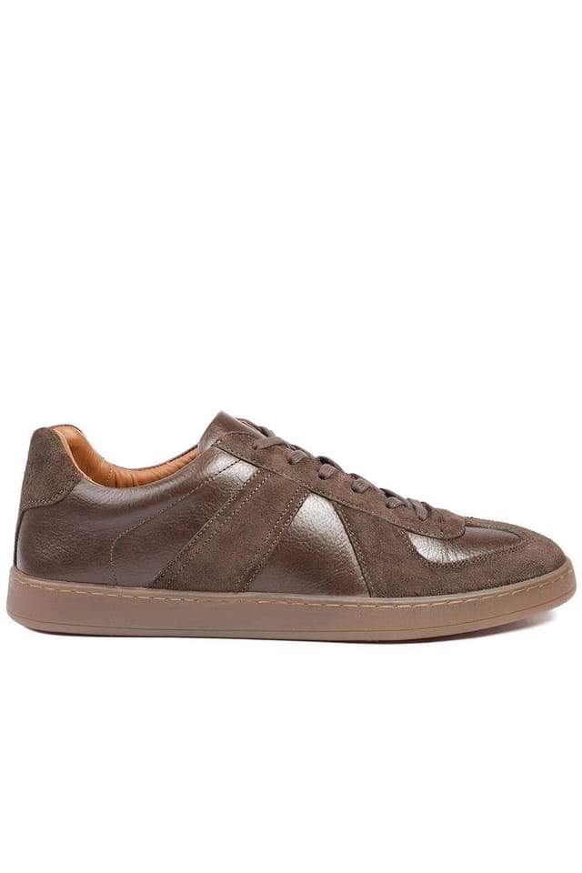 Jones Bootmaker Jones Bootmaker Men's Santo Leather Trainers in Brown - 2